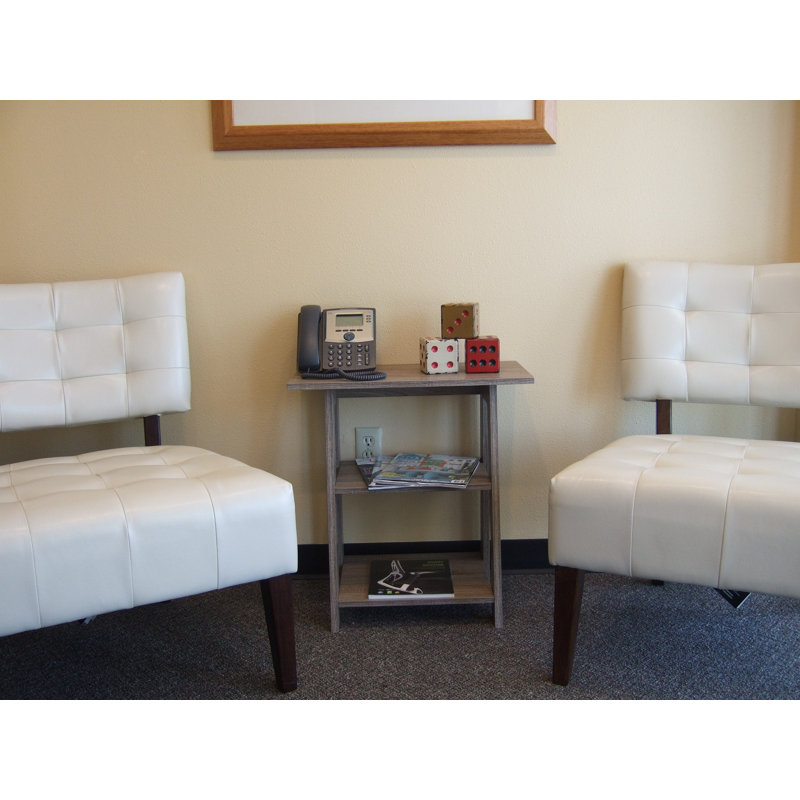 Table de bout avec rangement Gaen, Gris rustique