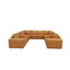 Canapé modulaire en cuir de qualité supérieure avec deux fauteuils inclinables et console-130834300-130834306-130834308