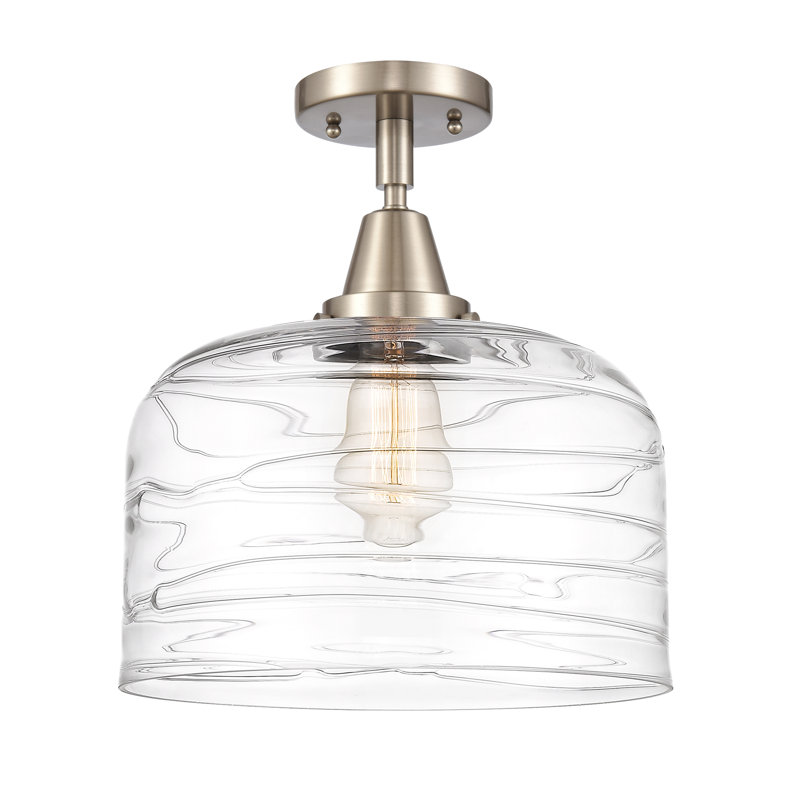 Plafonnier encastré en verre à DEL, Ampoule non incluse, Oui, Nickel satiné brossé