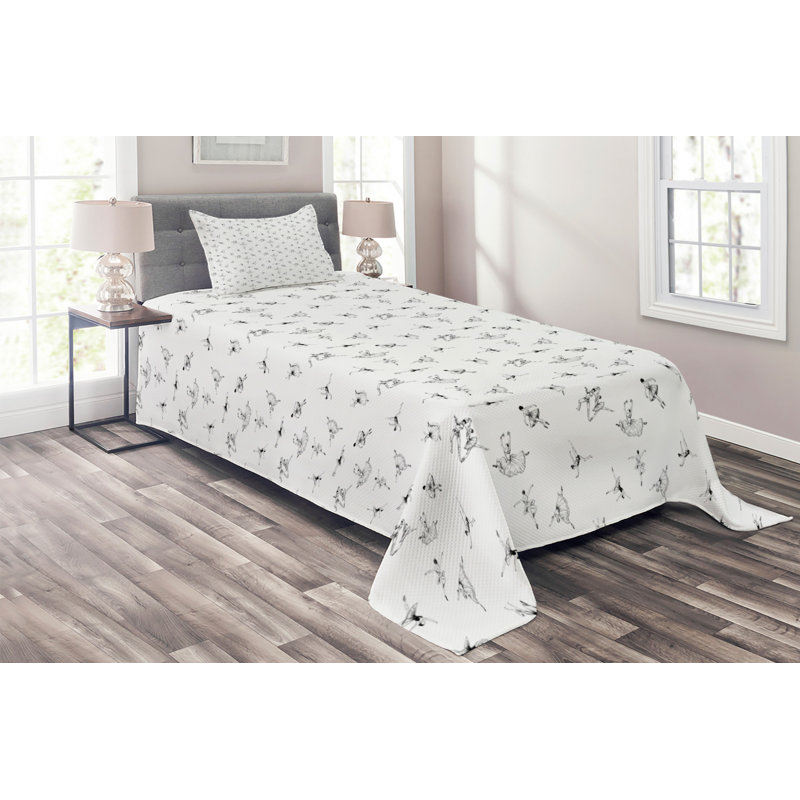 Traditional Polyester Coverlet, Twin Bedspread + 1 Sham