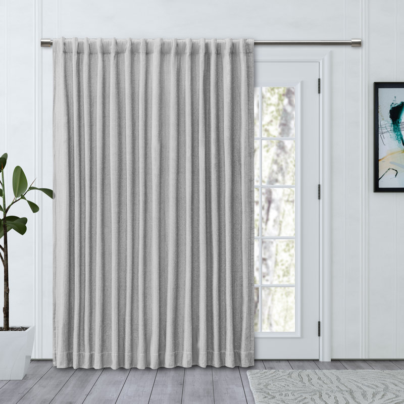 LeeRoy 100% Sustainable Cotton Blend Chevron Texture Room Darkening Thermal Triple-Lined Rod Pocket Panel, 48" W x 63" L