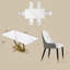 Ensemble de table de salle à manger moderne 7 pièces Zagan-883488169-959767346-975128226