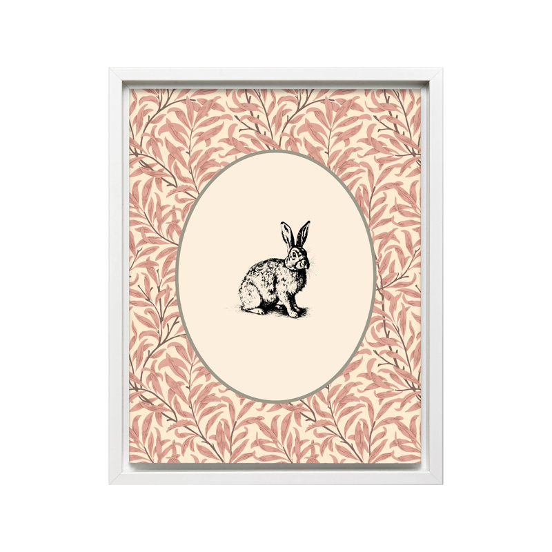 Portrait de lapin n ° 5, Canvas, 24"H x 32"W, White Framed