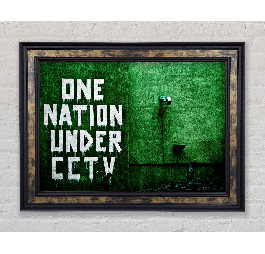 One Nation Under Cctv Green - Einzelne Bilderrahmen Kunstdrucke