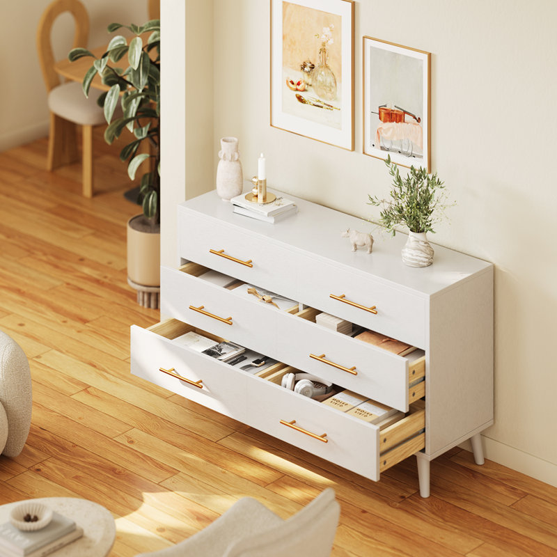 Commode double 6 tiroirs Modern Modern, Blanc
