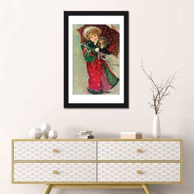 «Little Girl and Dog in the Snow», reproduction sur toile