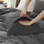 3 pièces de couette double / grand, lavé à la gaufre, 100% coton, sommeil confortable, motif unique, surdimensionné, meilleure couverture, douceur vivante, look classique, attaches, utilisation toutes saisons, gris anthracite délavé-118928760