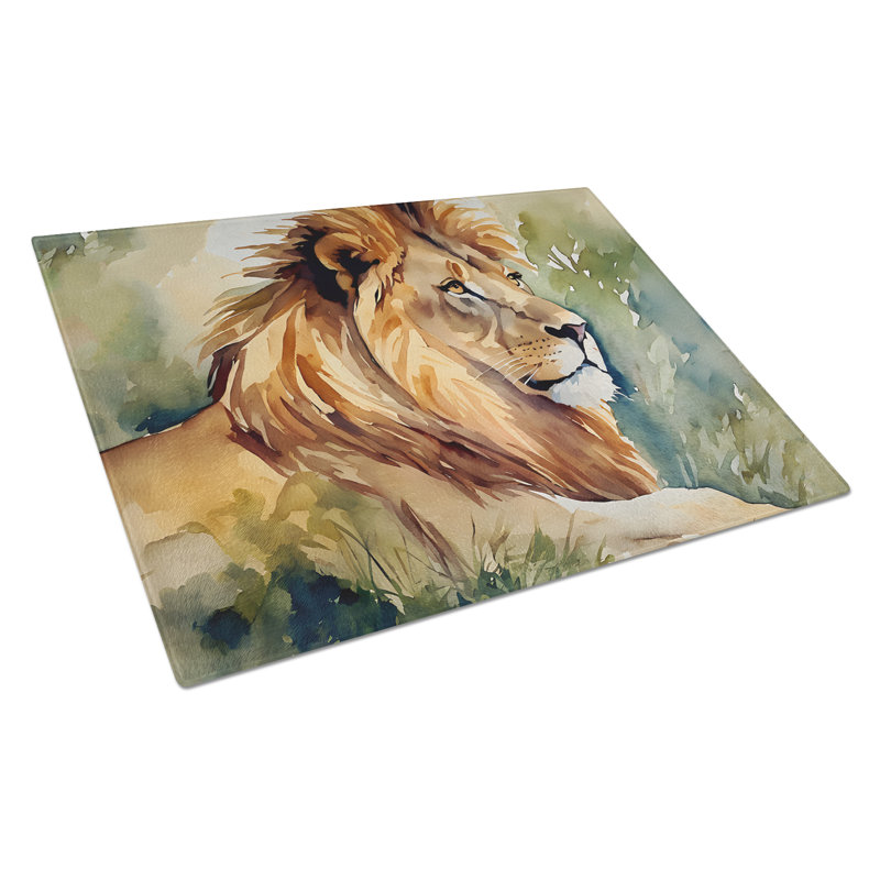 Lion Glass Cutting Board Large