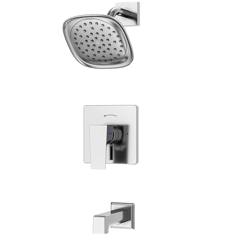 Verity Single Handle Wall Mounted Tub and Shower Trim Kit, Polished Chrome