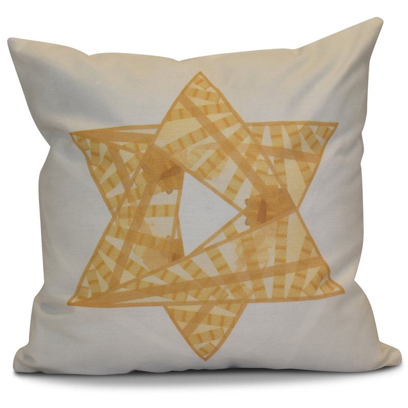 Hanukkah Reversible Throw Pillow, 26" x 26", Gold