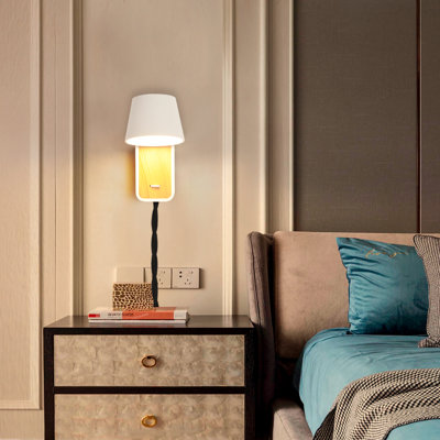 Vilimas Modern Wall Lamp Plug in Cord Indoor Mounted Lighting Fixture-Nordic Bedside Rotatable