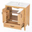 Meuble-lavabo en bois avec lavabo en céramique, tiroir inférieur et tablette réglable