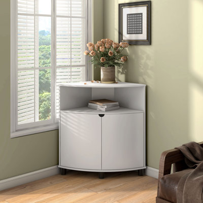 Join 30''H Corner Accent Cabinet with LED Lights