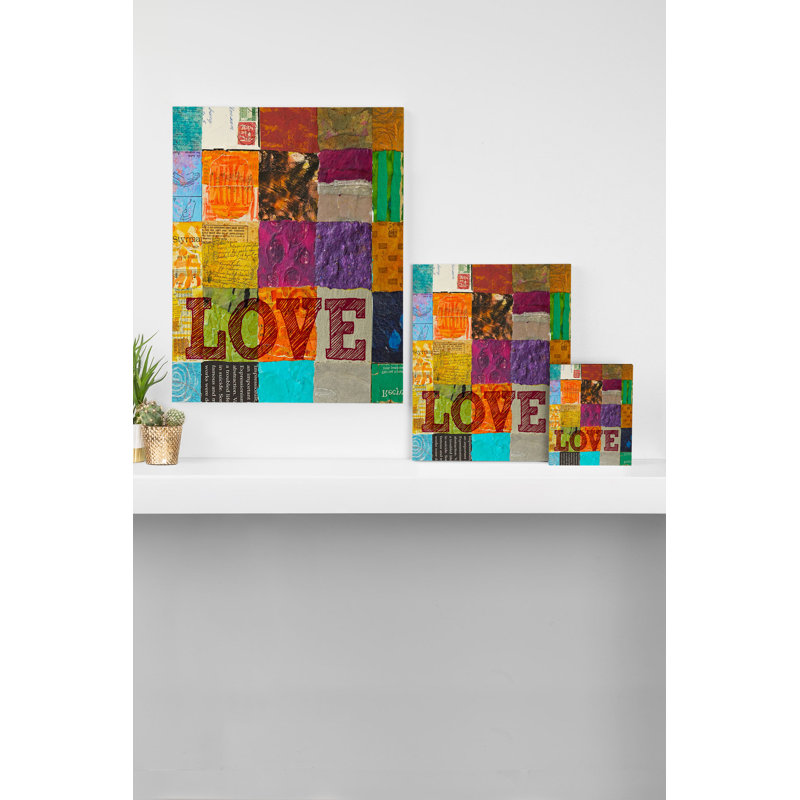 « love », impression sur toile tendue, H 10 po x l 8 po x P 1 po