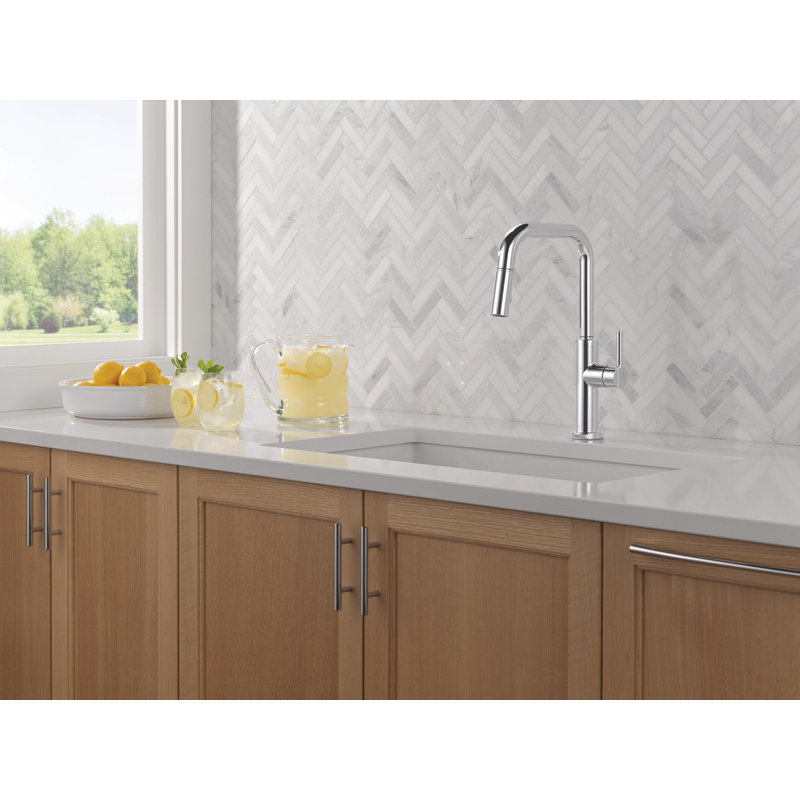 Nicoli U-Spout Pull Down Sprayer Kitchen Sink Faucet, Single Handle Kitchen Faucet, Chrome