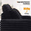 Chaise longue rembourrée 59 po, canapé-lit surdimensionné en peluche avec 4 coussins pour le salon - Noir de jais-1462204810
