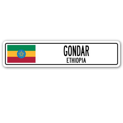 Panneau de signalisation en aluminium Gondar, Éthiopie