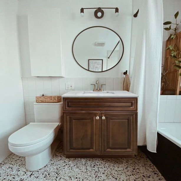 Armoire de meuble-lavabo simple 36 po en noyer érable