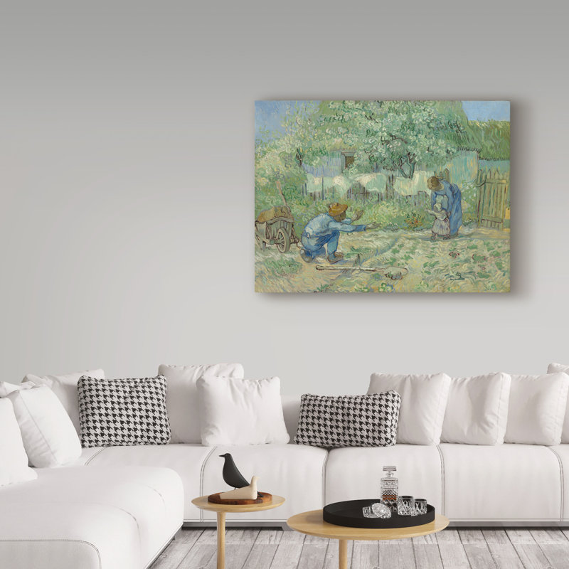 «First Steps After Millet» par Vincent Van Gogh, reproduction sur toile, H 24 po x l 32 po x P 2 po