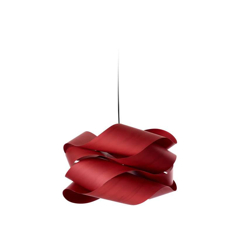 Link Suspension Pendant - Large - E26 Base - Red Shade - Nickel, Red, Nickel, 15.7" H x 27.1" W x 27.1" D