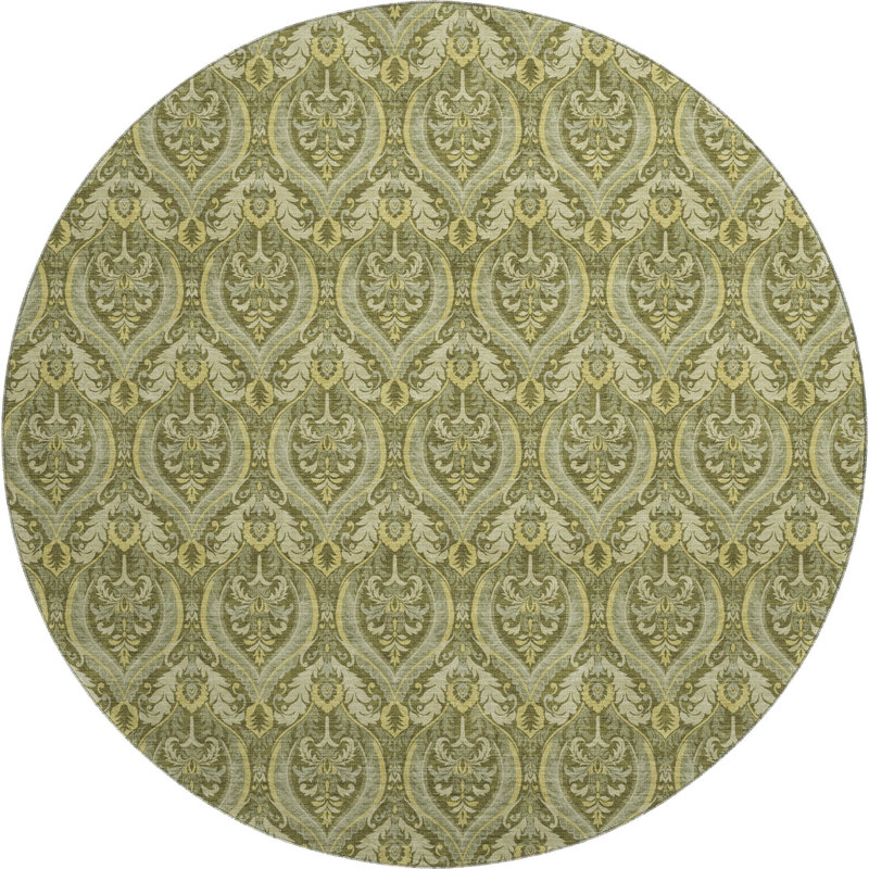 Tapis vert Cerrito AMF572 lavable à la machine de qualité supérieure, Rond 8 pi