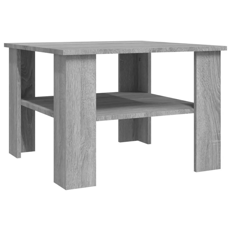 Abdulrahman Four Leg Coffee Table with Storage, Grey Sonoma