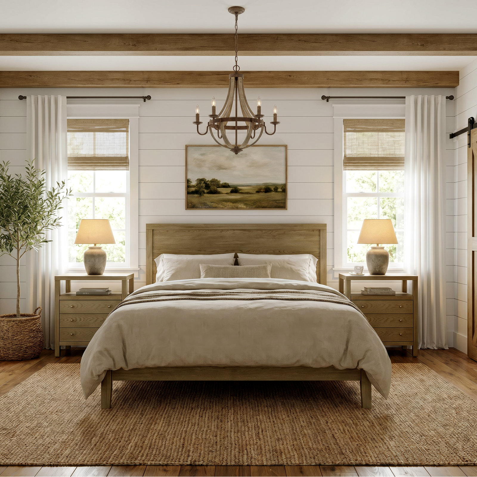 Celine 3-Drawer Acacia Nightstand, Light Oak