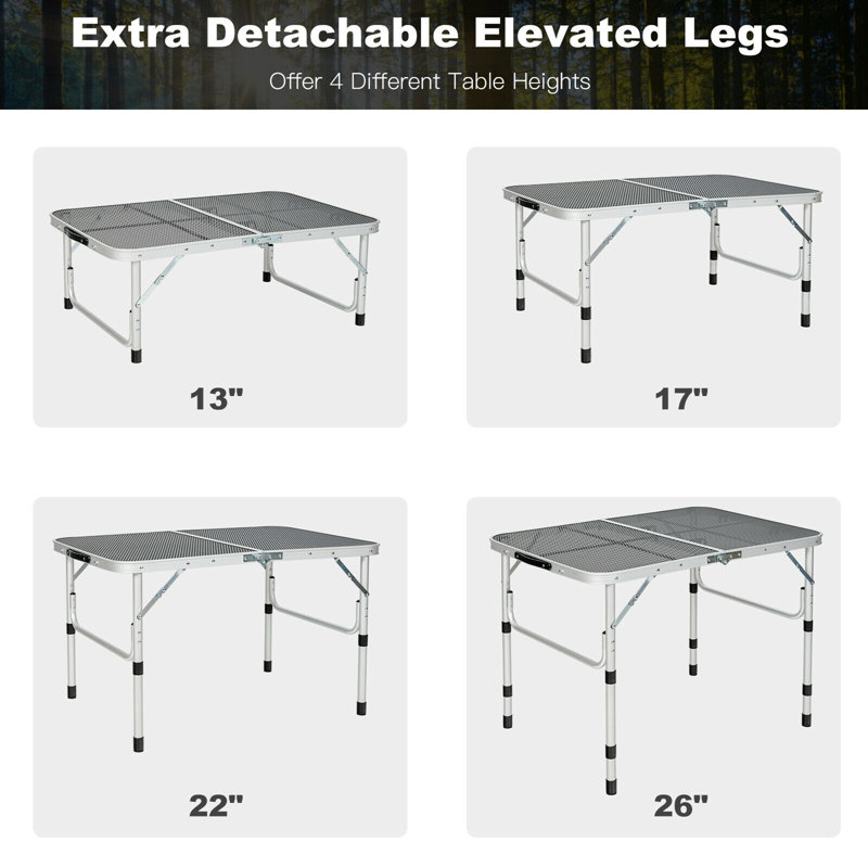 35'' Rectangular Adjustable Folding Table