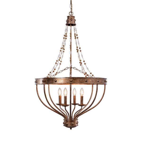 Ophelia & Co. Oakpark 4 - Light Glass Empire Chandelier | Wayfair