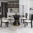 6 Seat Dining Table Set With Modern Key-shaped Dining Chairs, 7-piece Dining Set-1145606621-1145606617