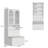 78.7" H Bookcase Storage Cabinet With Glass Doors & Flip-Top Reading Bench
