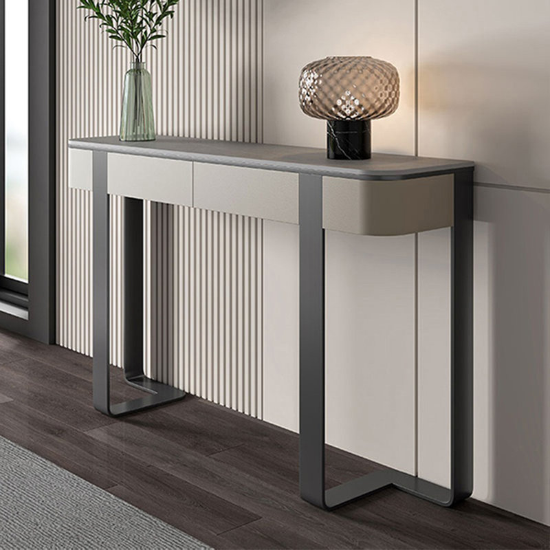 Esthétique moderne et console pratique, H 33,46 po x l 47,24 po x P 13,78 po, Gris
