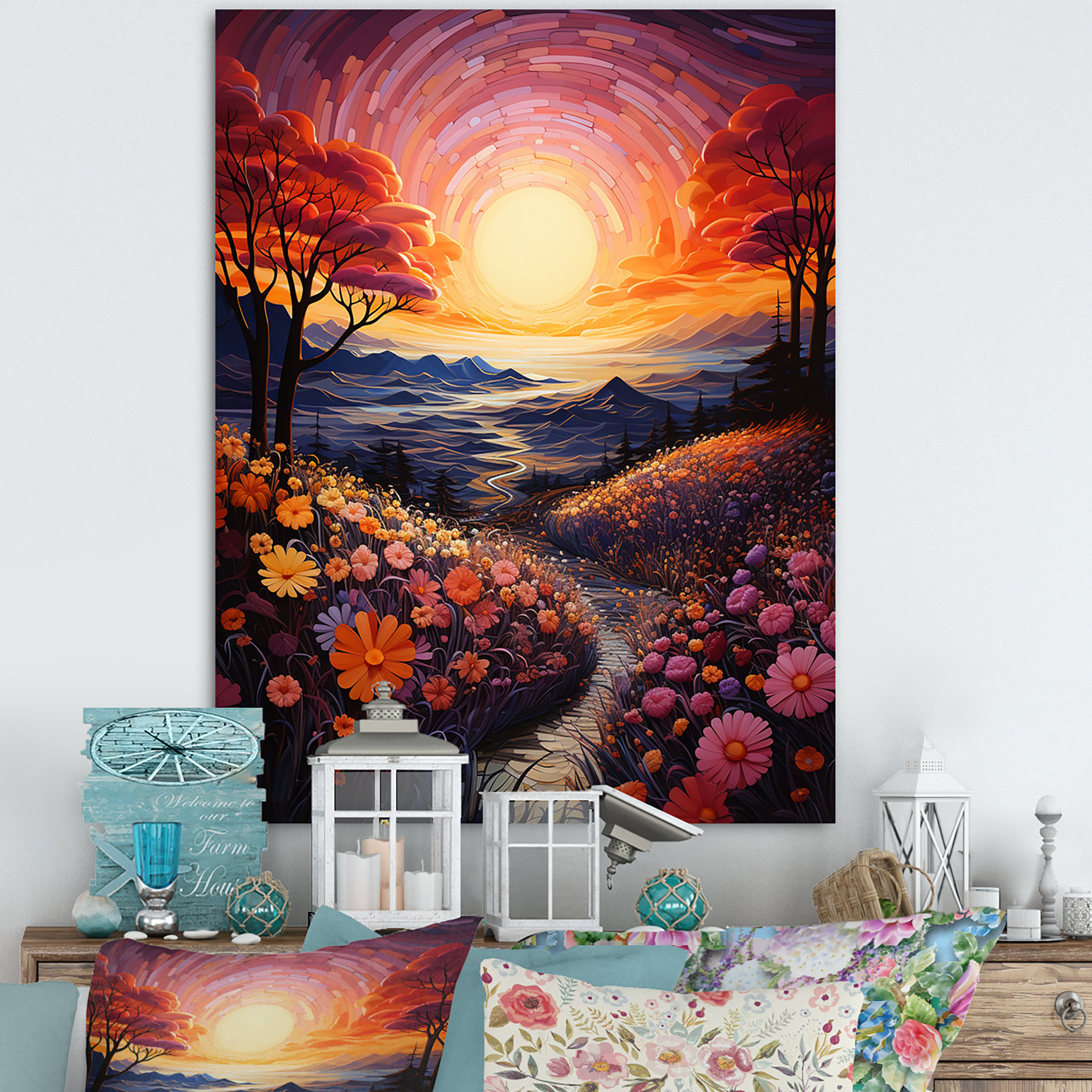 Millwood Pines Bejhorn Sunset Horizon Pointillism III On Canvas Print ...