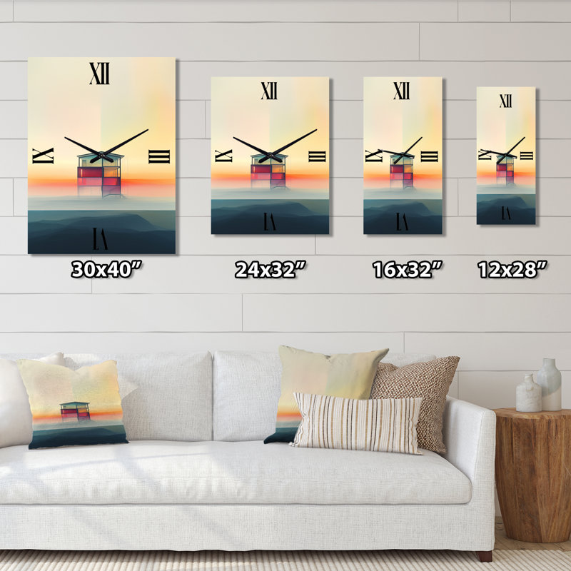 Minimal Beach House I - Horloge murale plage, Petit