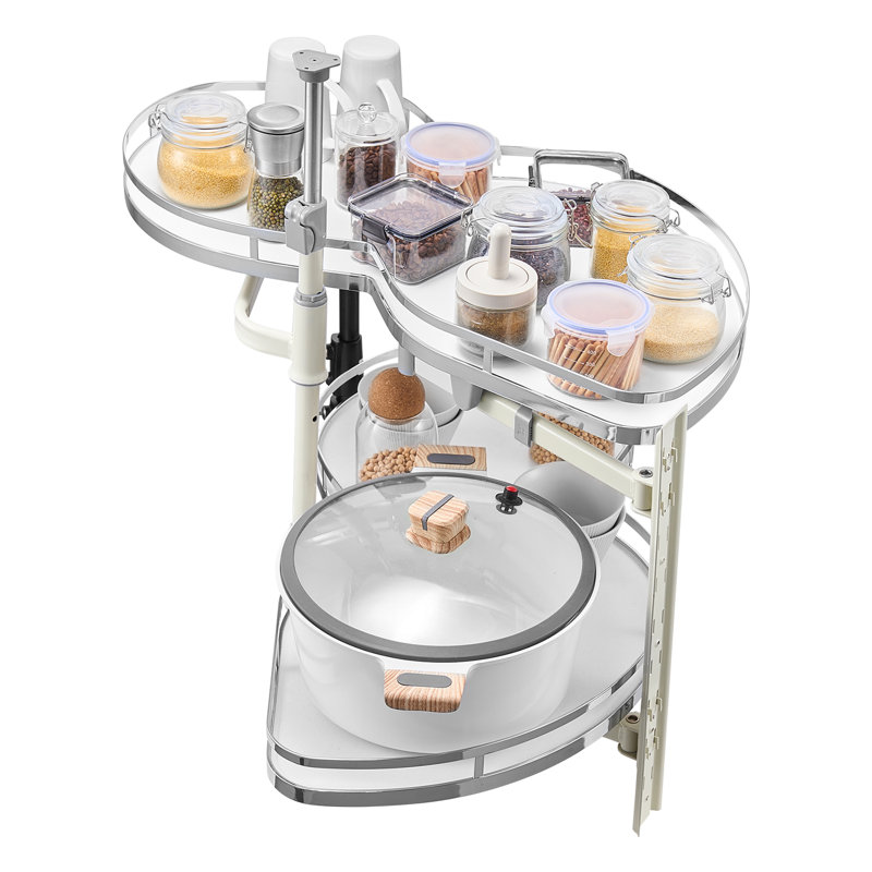 Organisateur de cuisine à 2 niveaux pour garde-manger à angle droit