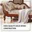74.8"American-style brown leather solid wood imperial chair