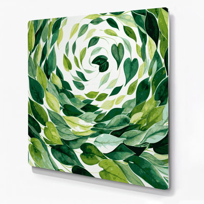 Botanical Peperomia Green Metal Wall Art