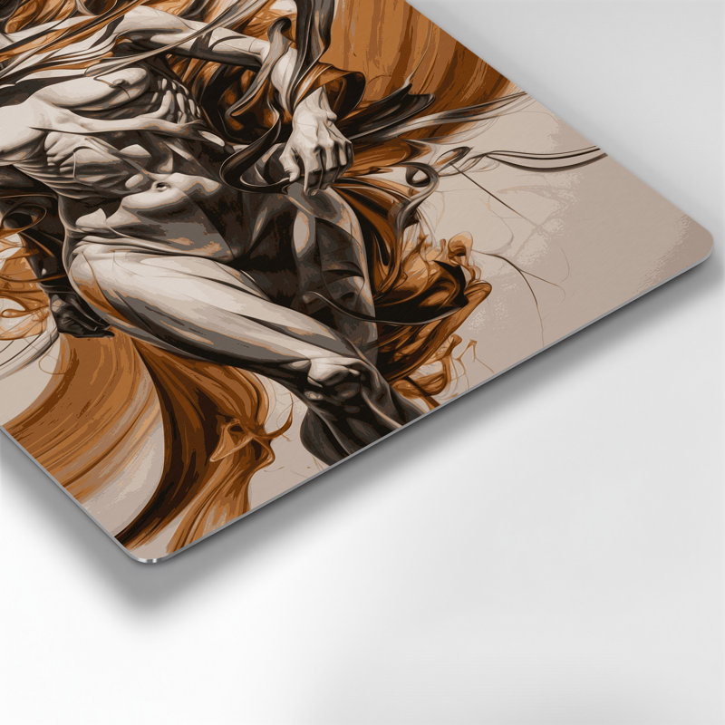 Art mural abstrait en métal beige 88, H 20 po x l 30 po