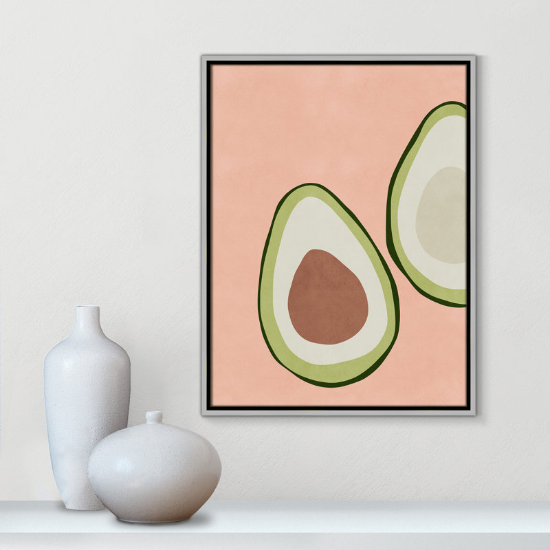 Avocat tranché - reproduction d'art, H 25,5 po x l 19,5 po x P 2 po, Toile avec cadre argenté, Toile