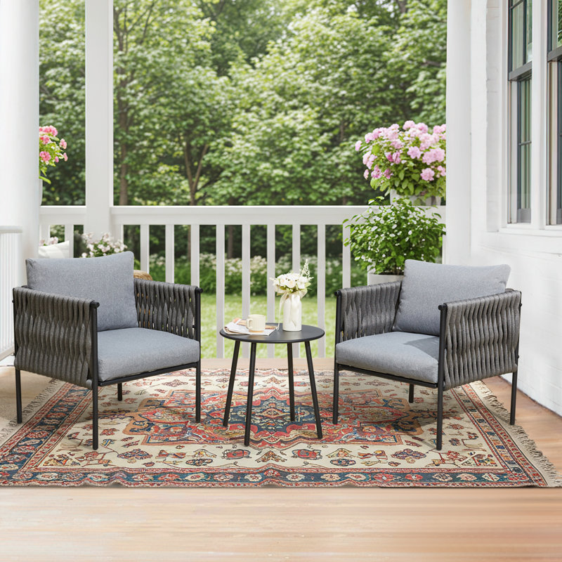 Ensemble de conversation pour 2 personnes avec coussins et table