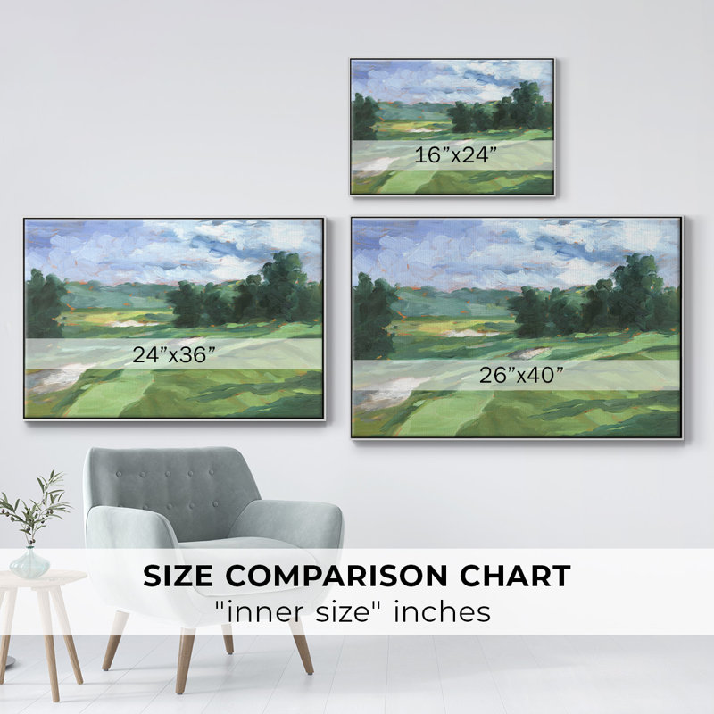 Golf Course Study IV, reproduction d'art sur toile, H 25 po x l 37 po x P 2 po, Blanc
