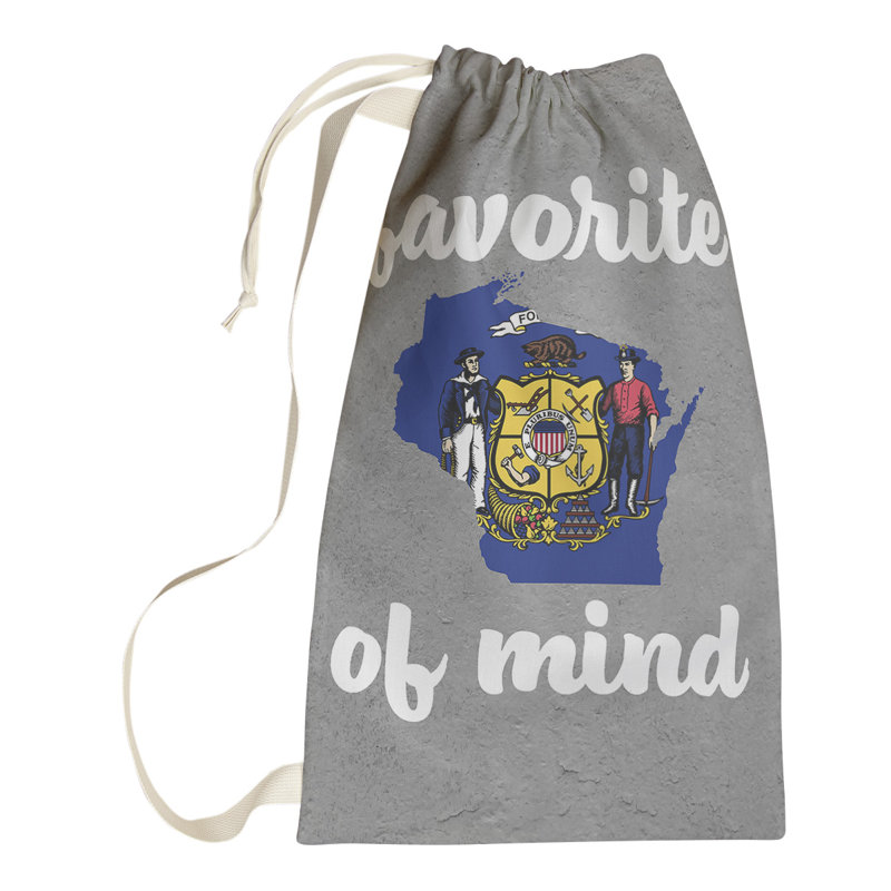 Fabric Laundry Bag with Handles, Large (76.5" H x 29.5" W x 1.5" D), Wisconsin