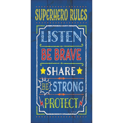 «Superhero Rules» par Jennifer Pugh - reproduction d'art textuel sur papier