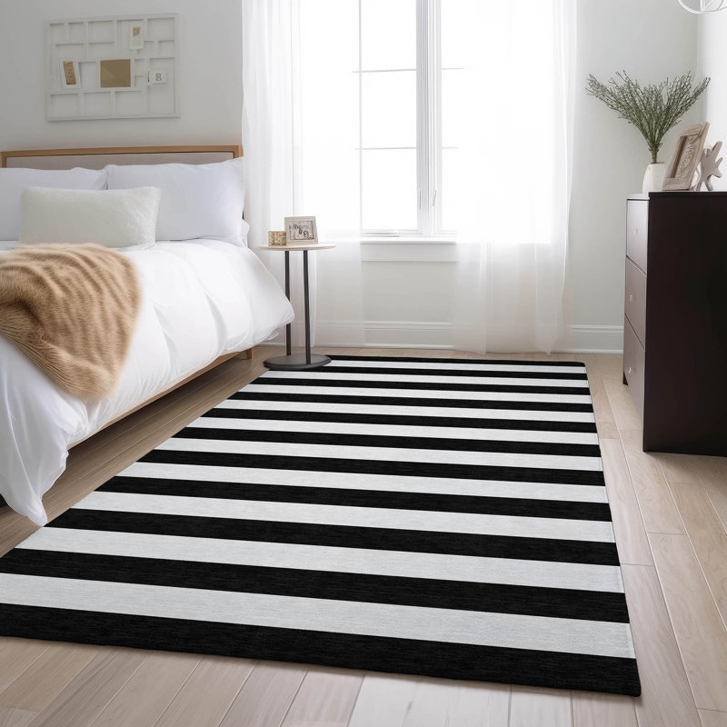 Tapis noir Cerrito AMF528 lavable à la machine de qualité supérieure Cerrito, Rectangle 9 pi x 12 pi