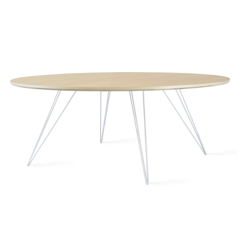 Williams Single Coffee Table, 18" H x 54" W x 46" D, White, Maple