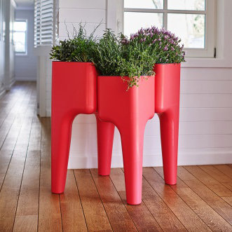 Pot Planter, Red, 88cm H x 34cm W x 64cm D