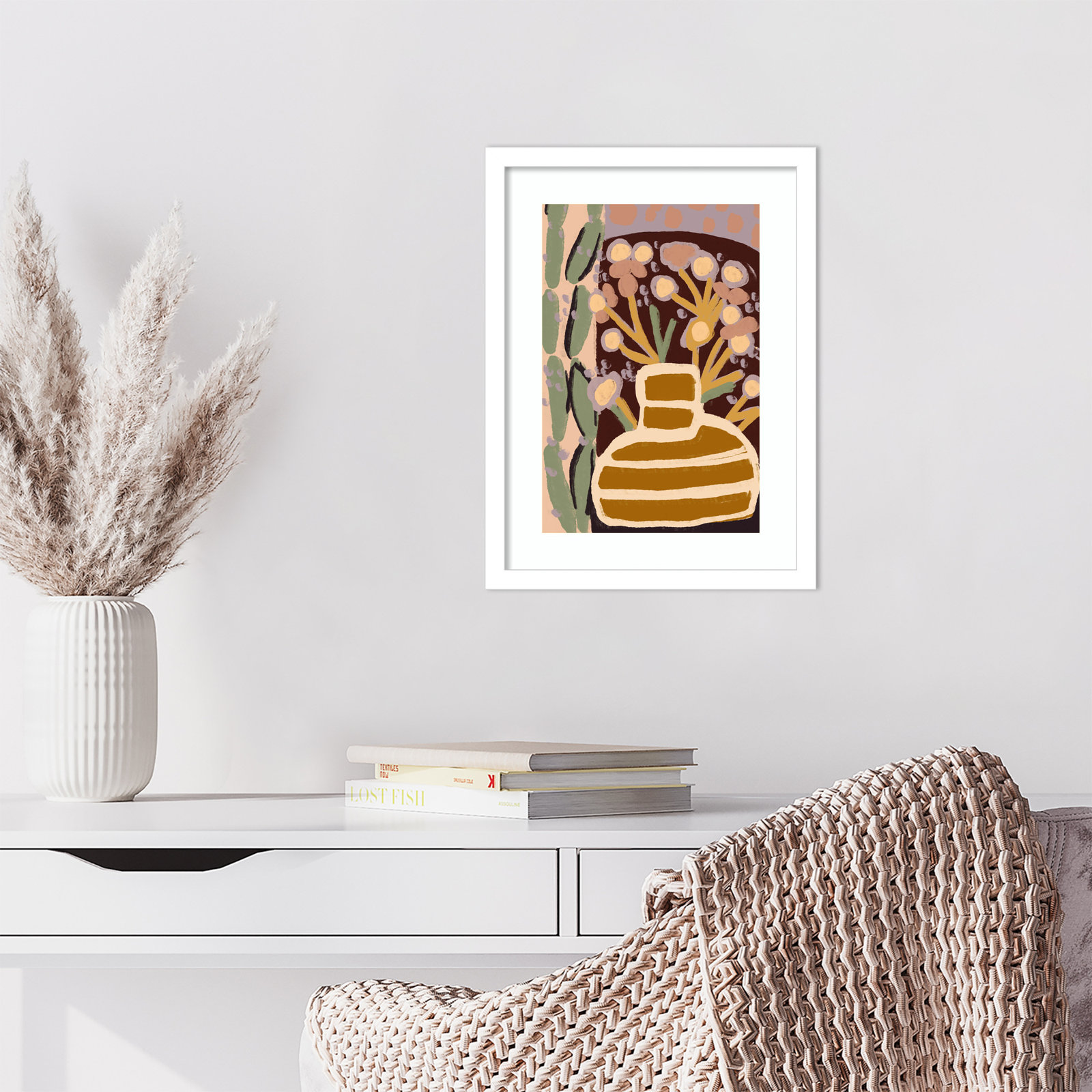 Galya "Pastel Impression" Print by Treechild, 17" H x 13" W, White Framed