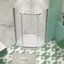 Porte de douche pivotante, avec verre trempé 1/4 po, cabine de douche néo-angle sans cadre 34,75 po x 72 po