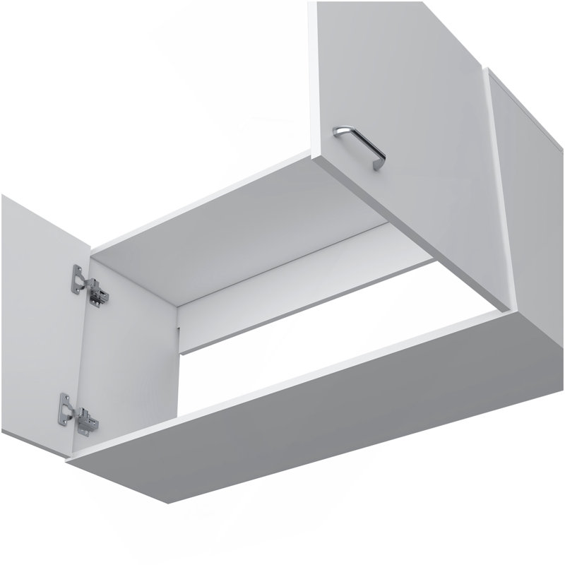 Armoire murale H 19 po, deux portes, deux tablettes internes, blanc