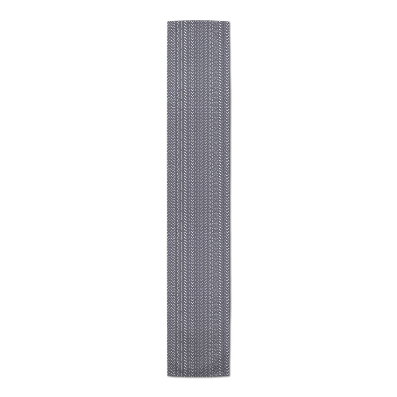 Foltz Striped Table Runner, Dark Gray, 72" x 16"